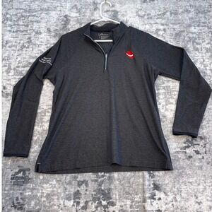 Peter Millar Mens Quarter Zip Pullover Sweater Crown Soft Charcoal L